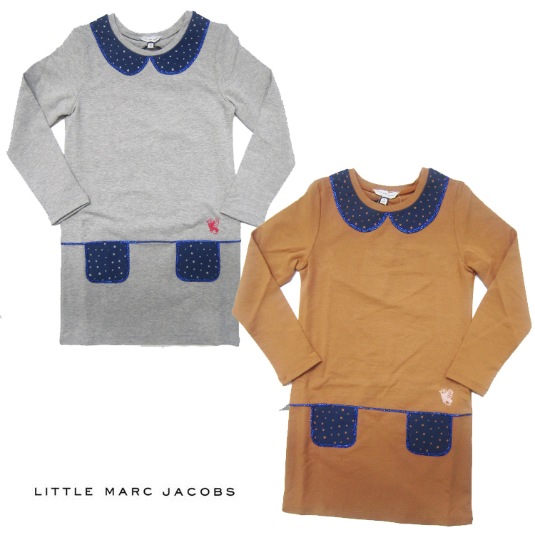 リトルマークジェイコブス Little Marc Jacobs だまし絵 襟 ポケット ワンピース 12 162cm リトル マーク ジェイコブス Little Marc Jacobs マークジェイコブス キッズ 長袖 ワンピース インポート 輸入 3歳までのインポートベビー服 ギフト 子供服バケーション