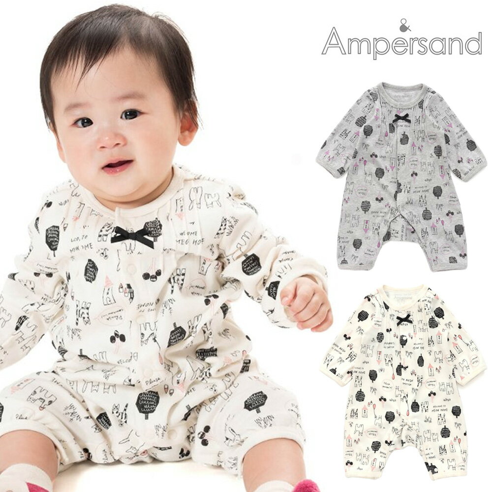 F O Kids エフオーキッズ ネコ柄カバーオール ベビー 女の子 男の子 Fokids Ampersand アンパサンド 長袖ロンパース 長袖カバーオール かわいい おしゃれ 出産準備 出産祝い ギフト プレゼント 18 秋冬 新作 3歳までのベビー ギフト 子供服バケーション