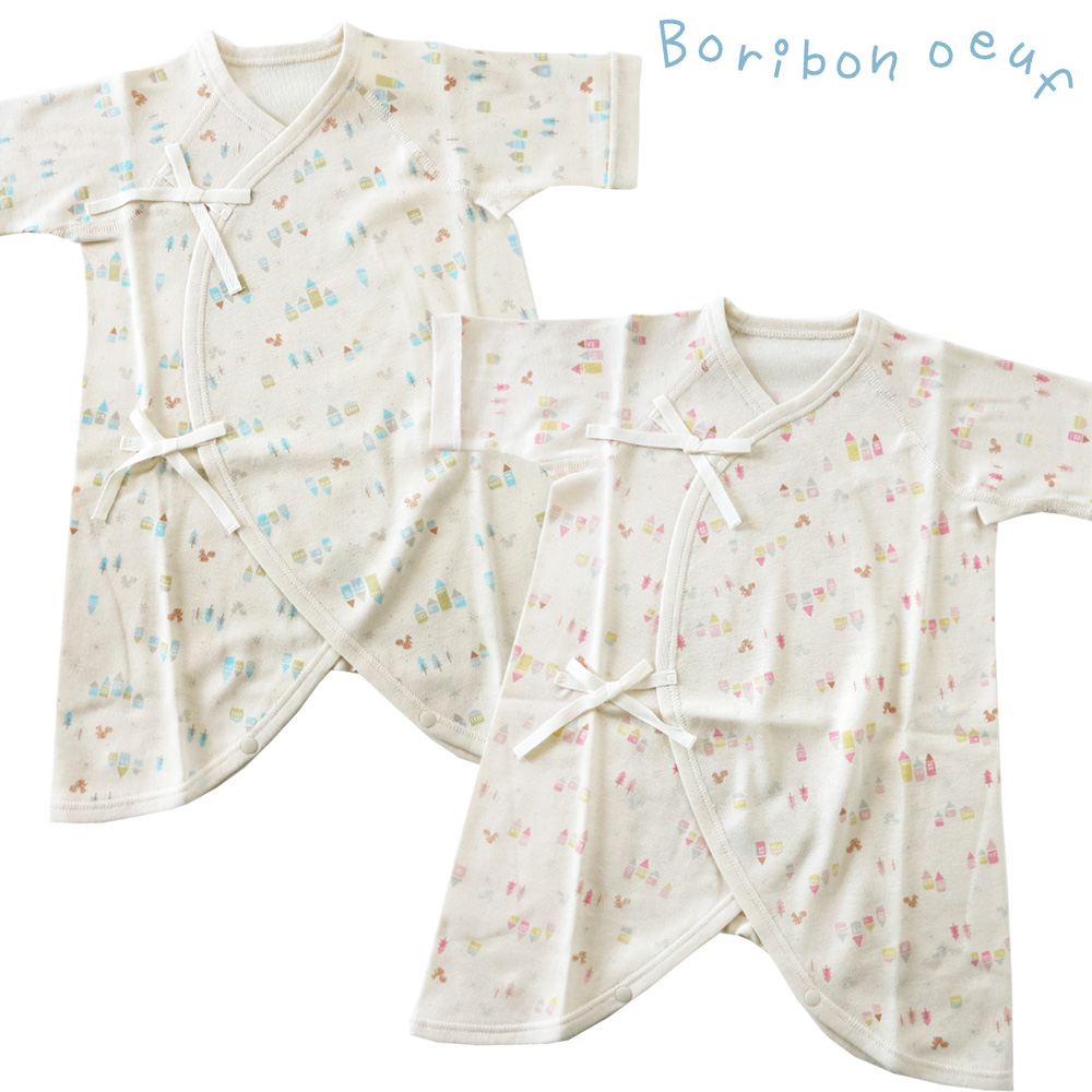 ボリボンウーフ Boribon Oeuf コンビ肌着 新生児肌着 オーガニック ボリボンウーフ Boribon Oeuf コンビ肌着 新生児肌着 オーガニック